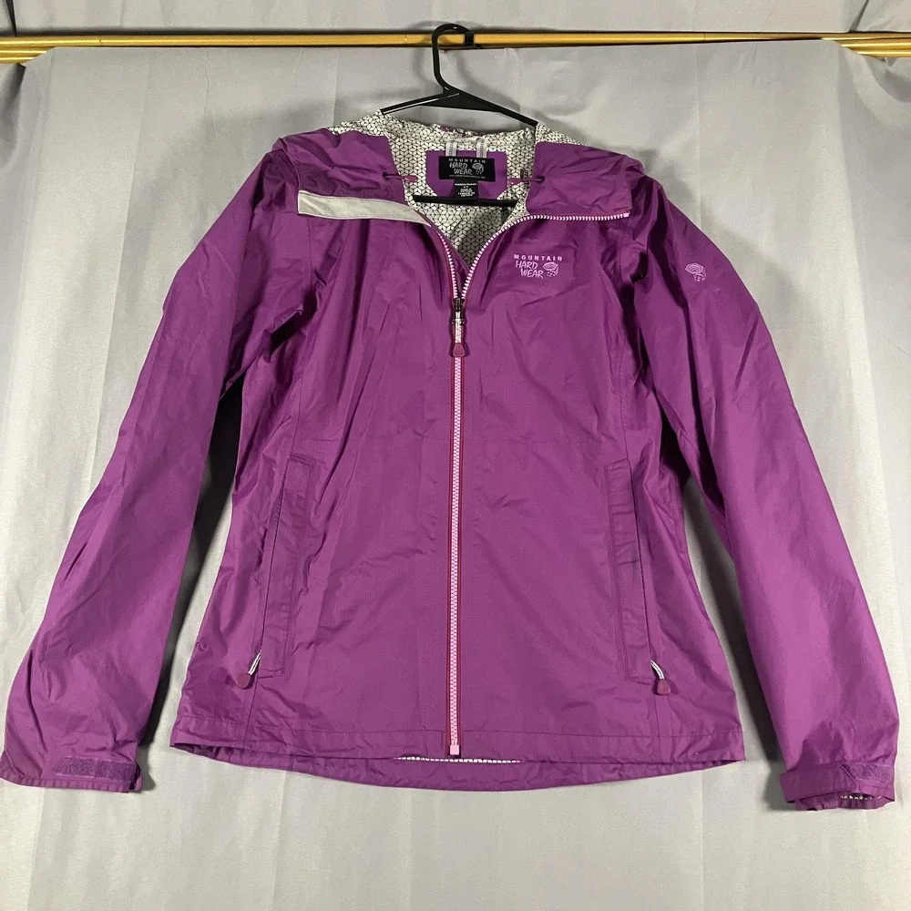 Mountain Hardwear Rain‎ Jacket Womens Small Purple Dry.Q EVAP Hooded Lightweight